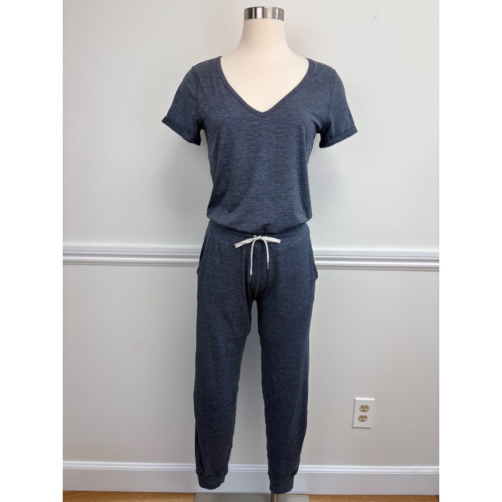 Vuori All Day Short Sleeve Jumpsuit Size XS Jogger VW424 Azure Blue DreamKnit